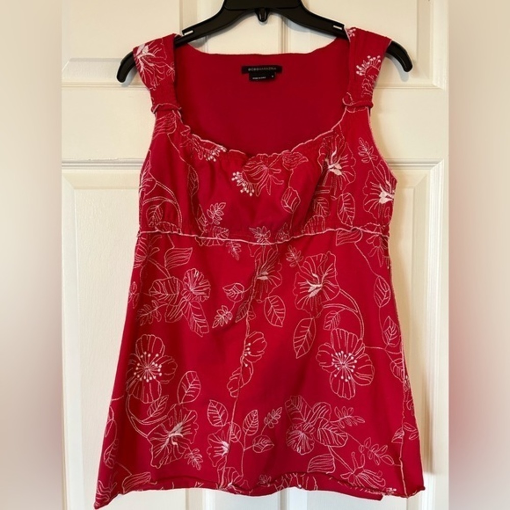 BCBG Max‎ Azria A-Line Floral Embroidery Tank